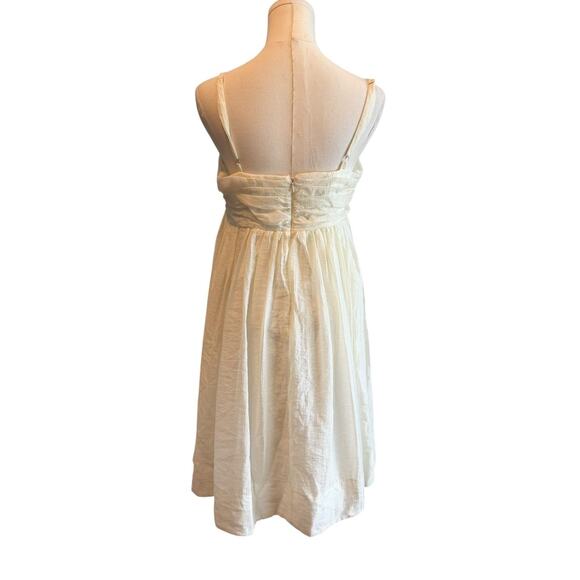 Babydoll Dress 8 Ivory Fairy Empire Spaghetti Strap Rosette Party Ethereal NEW - Picture 3 of 10
